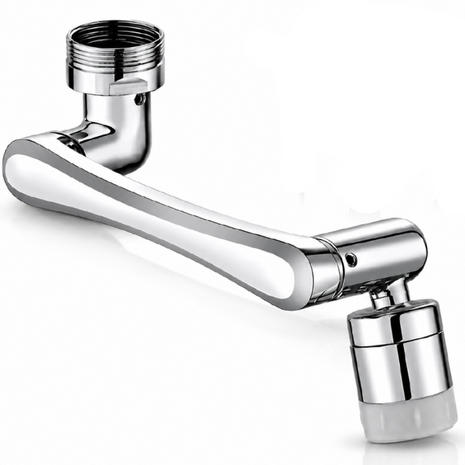 Aluminum Faucet Extender Adapter with Aerator Swivel Head for Sink Tap Water Direction Control