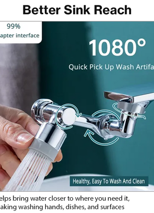 Aluminum Faucet Extender Adapter with Aerator Swivel Head for Sink Tap Water Direction Control