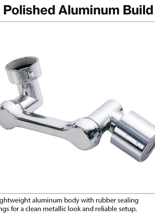 Aluminum Faucet Extender Adapter with Aerator Swivel Head for Sink Tap Water Direction Control