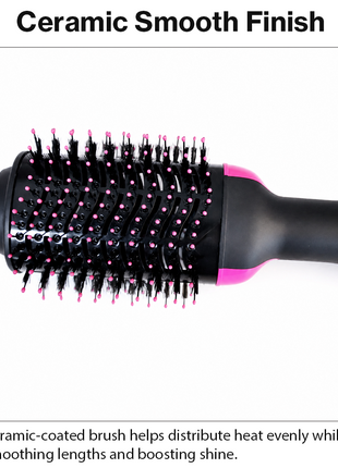 One Step Hair Dryer & Volumizer 1000W with Ionic Ceramic Oval Brush – Black & Pink