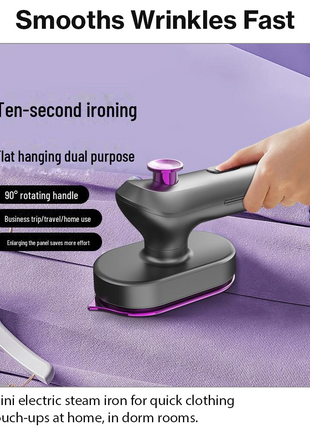 Mini Electric Steam Iron Portable Dry & Wet Ironing Machine with Titanium Panel 33W 220V Compact Travel Iron