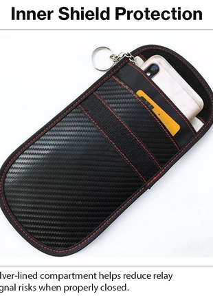 Car Key Signal Blocker Pouch Leather Bag for Keyless Entry Security