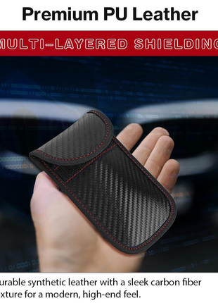 Car Key Signal Blocker Pouch Leather Bag for Keyless Entry Security