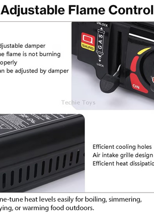 Portable Gas Stove Aluminum Single Burner Camping Cooker with Piezo Ignition
