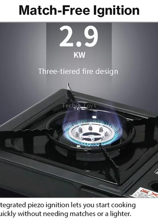 Portable Gas Stove Aluminum Single Burner Camping Cooker with Piezo Ignition