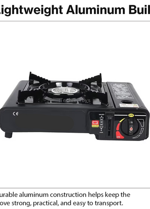Portable Gas Stove Aluminum Single Burner Camping Cooker with Piezo Ignition