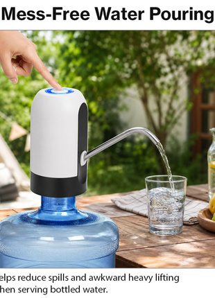 Automatic Bottle Water Dispenser White USB Rechargeable Pump