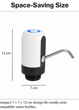 Automatic Bottle Water Dispenser White USB Rechargeable Pump