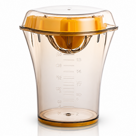 Manual Citrus Juicer with Measuring Cup & Lid – 2-in-1 Hand Reamer for Oranges, Lemons & Limes