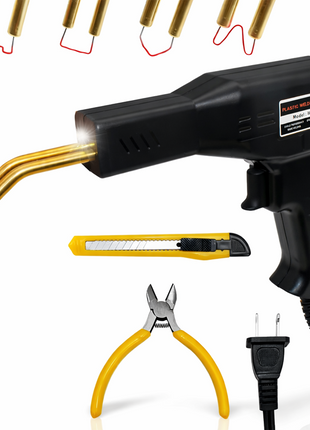 50W Plastic Hot Stapler Welding Kit 800 Staples Set 0–65A AC220V Repair Tool for Automotive Bumper Dashboard Plastic Repair Kit