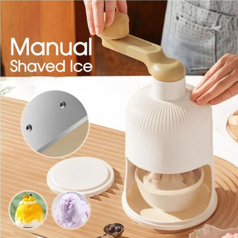 Portable Manual Ice Shaver & Hand-Cranked Ice Crusher for Slushies, Shaved Ice, Snow Cones & Cold Drinks