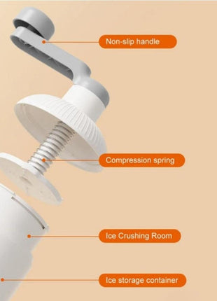 Portable Manual Ice Shaver & Hand-Cranked Ice Crusher for Slushies, Shaved Ice, Snow Cones & Cold Drinks
