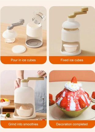 Portable Manual Ice Shaver & Hand-Cranked Ice Crusher for Slushies, Shaved Ice, Snow Cones & Cold Drinks