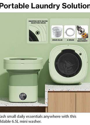 6.5L Foldable Portable Washing Machine 12V IPX4 Mini Washer