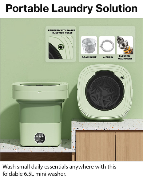 6.5L Foldable Portable Washing Machine 12V IPX4 Mini Washer