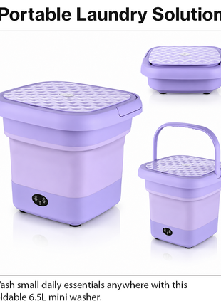 6.5L Foldable Portable Washing Machine 12V IPX4 Mini Washer