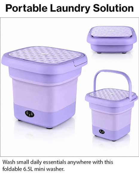 6.5L Foldable Portable Washing Machine 12V IPX4 Mini Washer