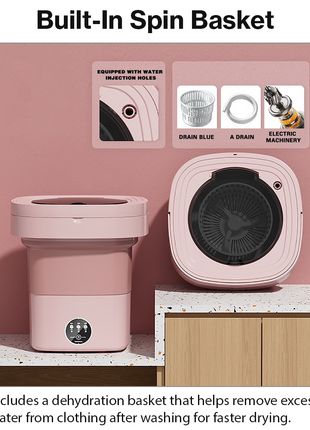 6.5L Foldable Portable Washing Machine 12V IPX4 Mini Washer