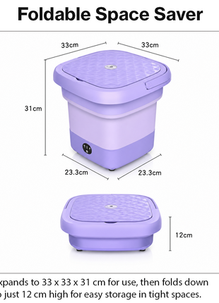 6.5L Foldable Portable Washing Machine 12V IPX4 Mini Washer