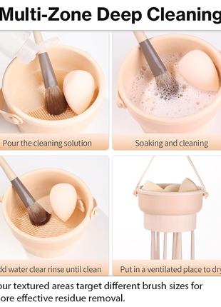 Silicone Makeup Brush Cleaner Bowl with Drying Holder