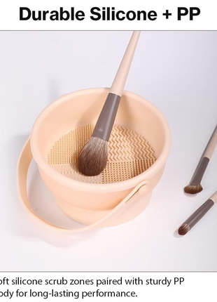 Silicone Makeup Brush Cleaner Bowl with Drying Holder