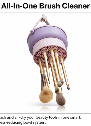 Silicone Makeup Brush Cleaner Bowl with Drying Holder