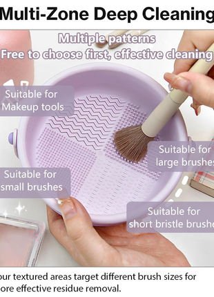 Silicone Makeup Brush Cleaner Bowl with Drying Holder
