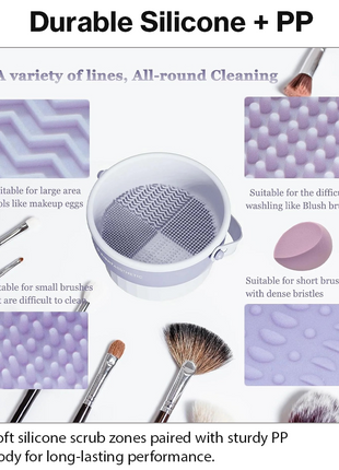 Silicone Makeup Brush Cleaner Bowl with Drying Holder