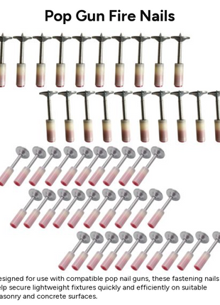 Ceiling Nails with Plastic Gasket Smooth Shank Flat Head Steel Fixing Nails 50-Pack