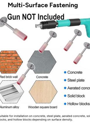 Ceiling Nails with Plastic Gasket Smooth Shank Flat Head Steel Fixing Nails 50-Pack