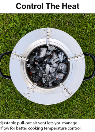 Portable Aluminum Charcoal Stove Jiko with Insulated Body and Adjustable Air Vent 28 x 26 x 25 cm
