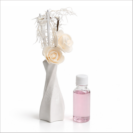 Glass Reed Diffuser Lavender Fragrance with Decorative Flowers, Fragrance Oil Included,Home Fragrance