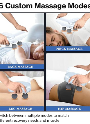 4-Head Percussion Massage Gun, 12W Deep Tissue Massager, USB-C Rechargeable, 20 Speeds, 6 Modes, LCD Display, 120 min Battery
