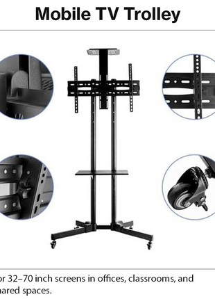 Mobile TV Trolley Stand with Wheels
