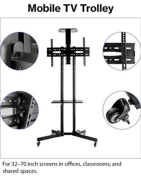 Mobile TV Trolley Stand with Wheels