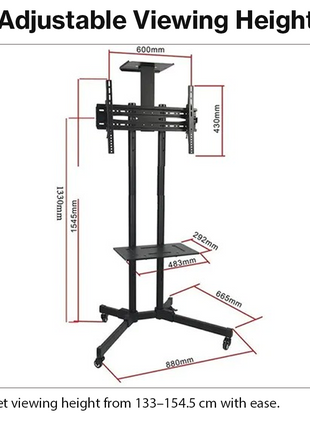 Mobile TV Trolley Stand with Wheels