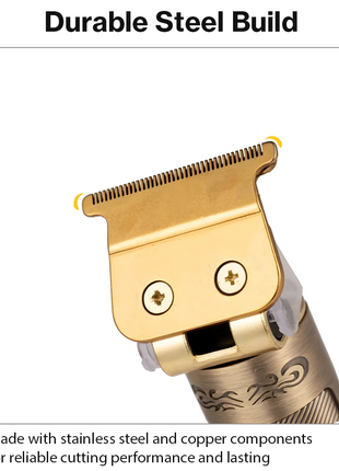 3-in-1 Vintage Grooming Set for Men USB Rechargeable T-Blade Trimmer Rotary Shaver Precision Edger with 3 Guide Combs Li-ion Battery