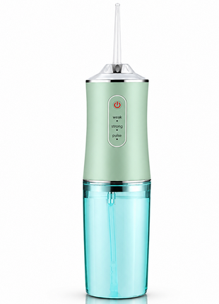 Cordless 230ml Electric Water Flosser, 3 Modes, 4 Jet Tips, Rechargeable Oral Irrigator for Adults Green