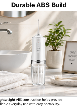 Cordless 230ml Electric Water Flosser, 3 Modes, 4 Jet Tips, Rechargeable Oral Irrigator for Adults