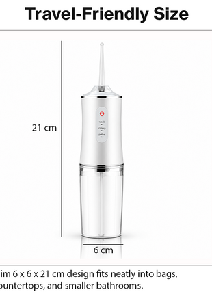 Cordless 230ml Electric Water Flosser, 3 Modes, 4 Jet Tips, Rechargeable Oral Irrigator for Adults