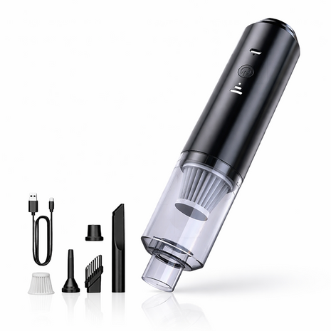 Handheld Dust Mite Vacuum Cleaner USB-C Rechargeable Mattress & Fabric Cleaner with Multi-Nozzle Attachments Low Noise Portable Black