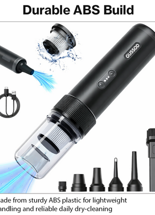 Handheld Dust Mite Vacuum Cleaner USB-C Rechargeable Mattress & Fabric Cleaner with Multi-Nozzle Attachments Low Noise Portable Black