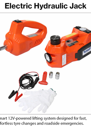 5 Ton Electric Car Jack Kit 12V Wrench Pump LED Case