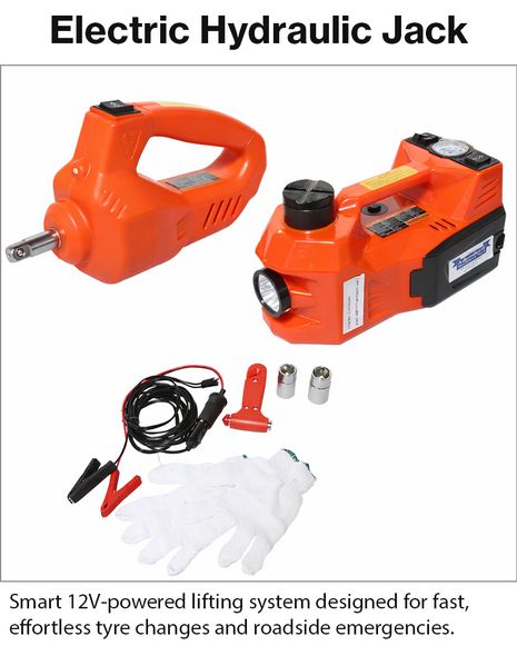 5 Ton Electric Car Jack Kit 12V Wrench Pump LED Case