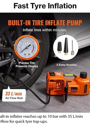 5 Ton Electric Car Jack Kit 12V Wrench Pump LED Case