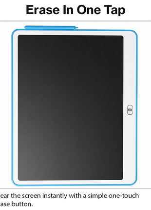 16 Inch LCD Writing Tablet for Kids Reusable Drawing Sketch Pad with One-Touch Erase Lock Screen Blue