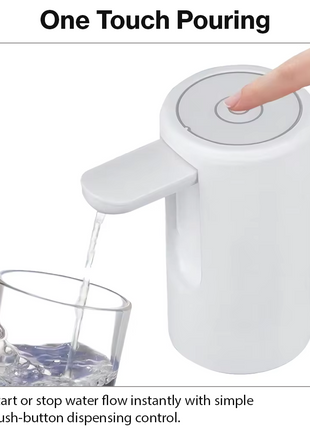 Cordless USB Rechargeable Bottled Water Pump Dispenser for 19 L Containers, 51.5 cm Pipe