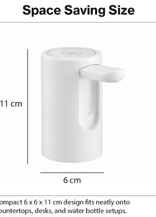 Cordless USB Rechargeable Bottled Water Pump Dispenser for 19 L Containers, 51.5 cm Pipe