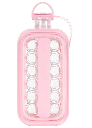 2-in-1 Portable Ice Cube Maker Water Bottle, BPA-Free Food Contact Material, 1.4L Pull-Out Capacity