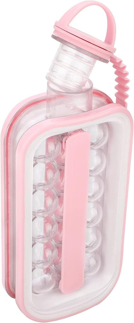 2-in-1 Portable Ice Cube Maker Water Bottle, BPA-Free Food Contact Material, 1.4L Pull-Out Capacity